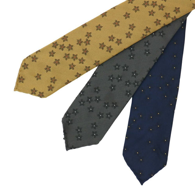 TIE YOUR TIE タイユアタイシルクジャガードタイ FRANK SFODERATO 【マスタード・グレー・ネイビー】 | RING JACKET MEISTER ONLINE STORE