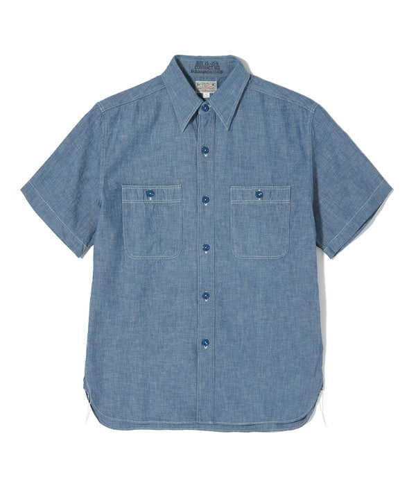 2026年4月17日再入荷 / Lot No. BR35856 / BLUE CHAMBRAY WORK SHIRT (SHORT SLEEVE)-TOYO ENTERPRISE ONLINE STORE