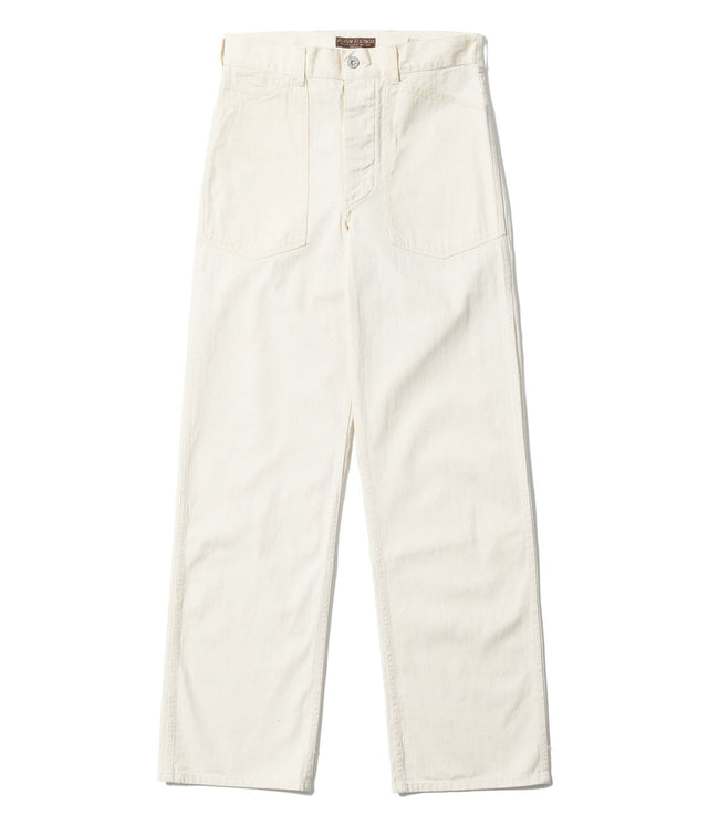 Lot No. BR42635 / TROUSERS, WORKING, WHITE TWILL-TOYO ENTERPRISE ONLINE STORE
