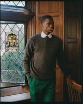 Grey Wool Crewneck Sweater Trim Fit