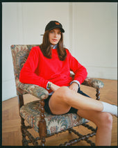 Red Cotton Wool Crewneck Sweatshirt