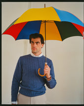 Made In England Panel Fox Frame Stick Umbrella