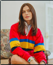 Made In Usa Red Mountain Stripe Cotton Rugby