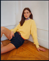 Shaker Knit Cotton Crew Neck Sweater
