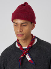 Red Bold Dot Print Rayon Scout Scarf