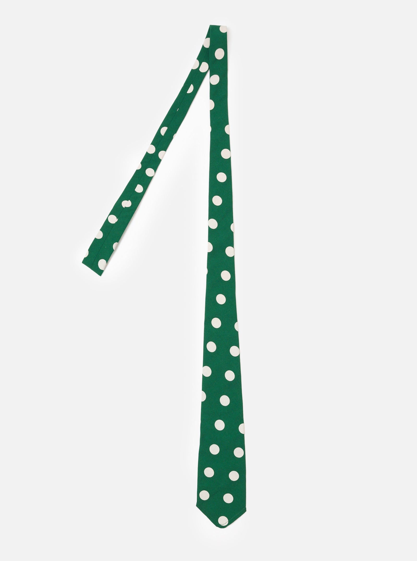Green Bold Dot Print Rayon Tie