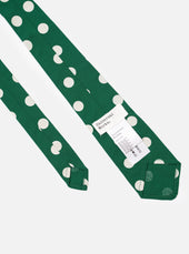 Green Bold Dot Print Rayon Tie