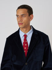 Red Bold Dot Print Rayon Tie