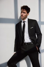 Black 120's Wool Jacket