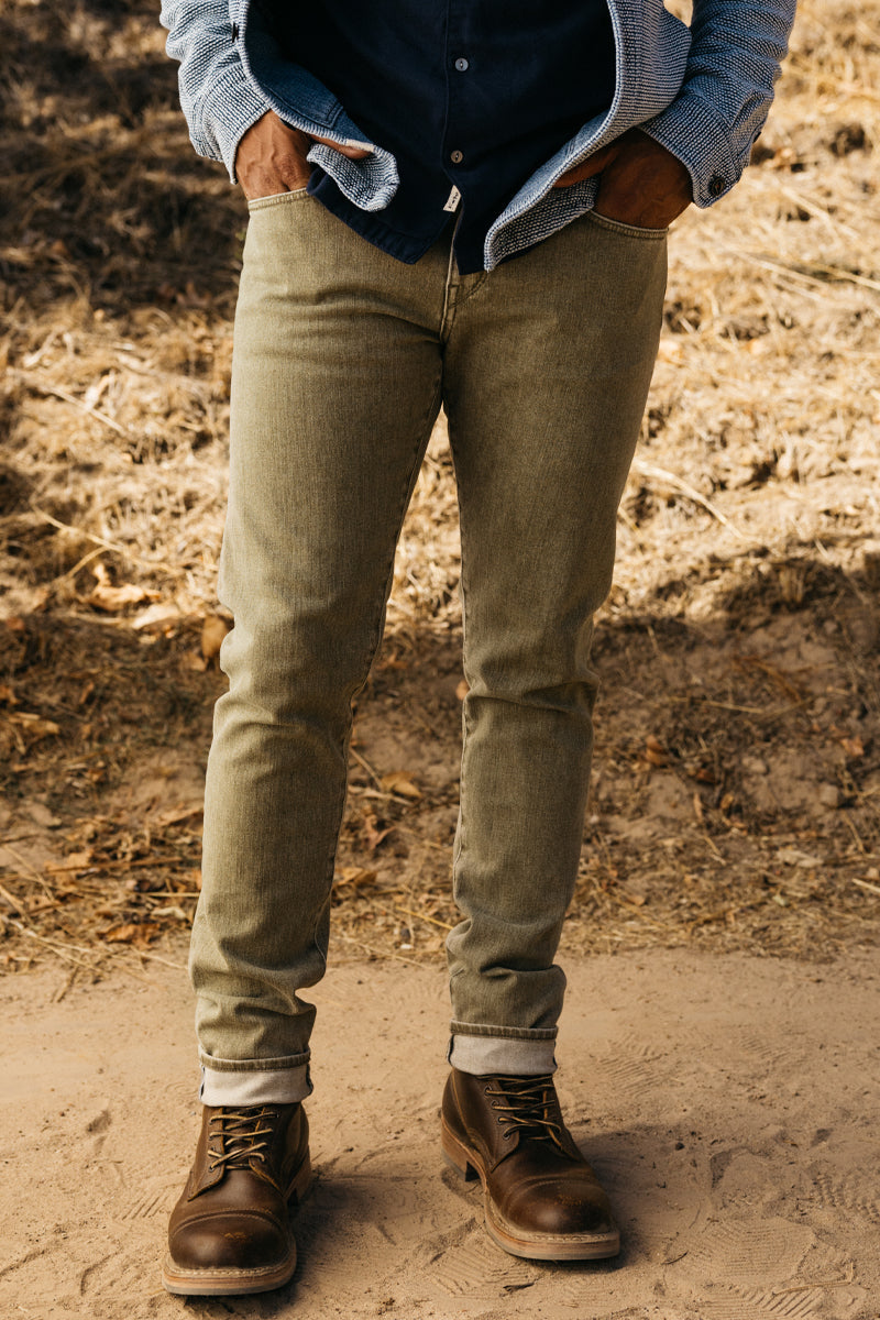 The Scissors Slim Tapered - Sage 10.5oz Selvedge - 40