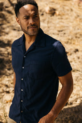 The Wrench Double Gauze Organic Cotton Shirt - Navy