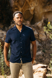 The Wrench Double Gauze Organic Cotton Shirt - Navy