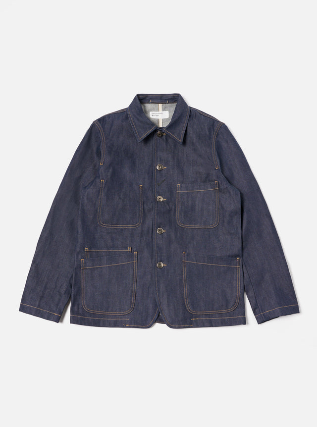 Indigo 13oz Selvedge Denim Bakers Chore Jacket