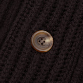 Superfine Lambswool Shawl Collar Cardigan In Dark Brown