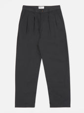 Black Twill Double Pleat Pant