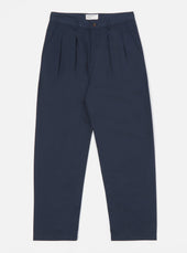 Navy Twill Double Pleat Pant