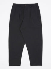 Black Twill Pleated Track Pant
