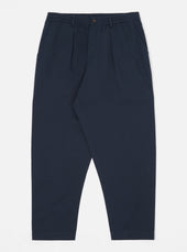 Navy Twill Pleated Track Pant