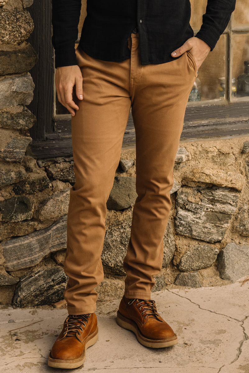 The Axe Slim Denit® Chino - Khaki - 38