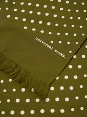 Green Dot Print Short Scarf