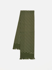 Olive Dot Print Short Scarf