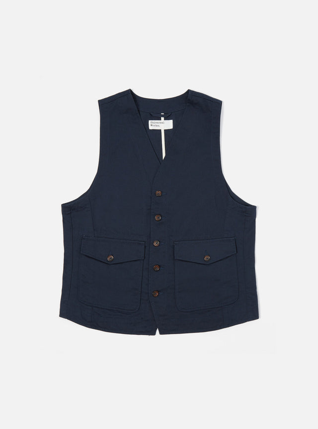Navy Twill Field Waistcoat
