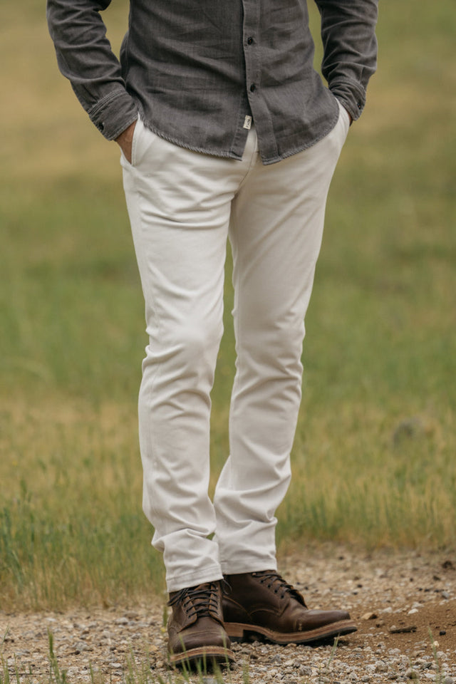 The Axe Slim Denit® Chino - Heather White - 38