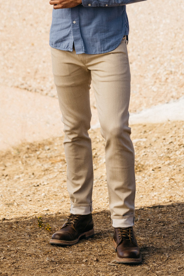 The Pen Slim - Beige Raw 10.5oz Selvedge - 38