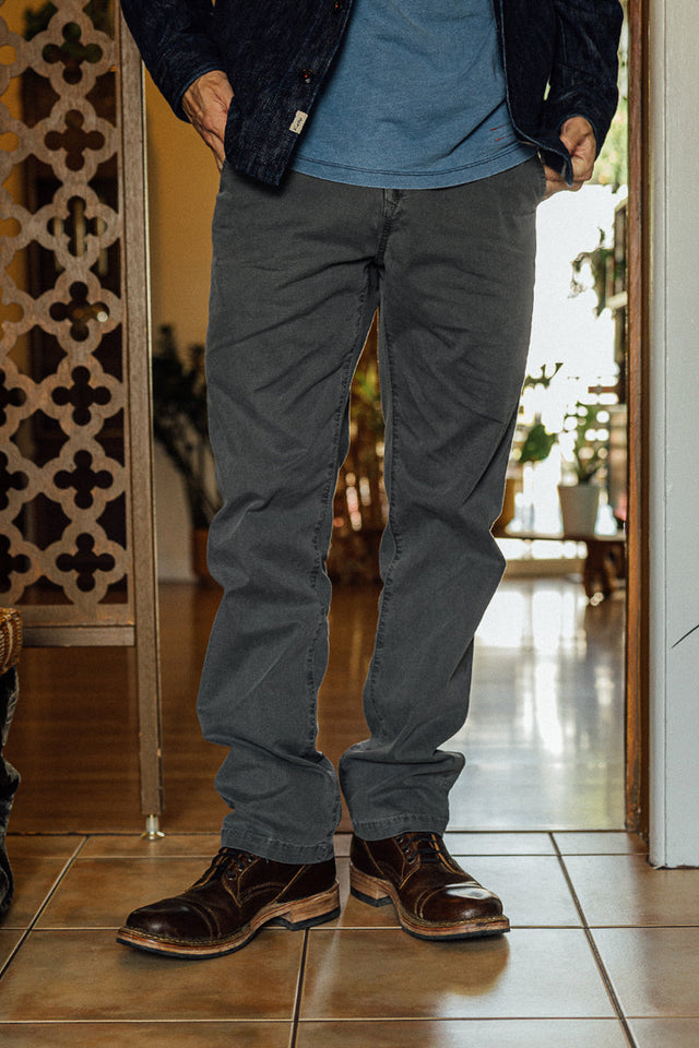 The Pipe Straight Oxford Chino - Charcoal - 38