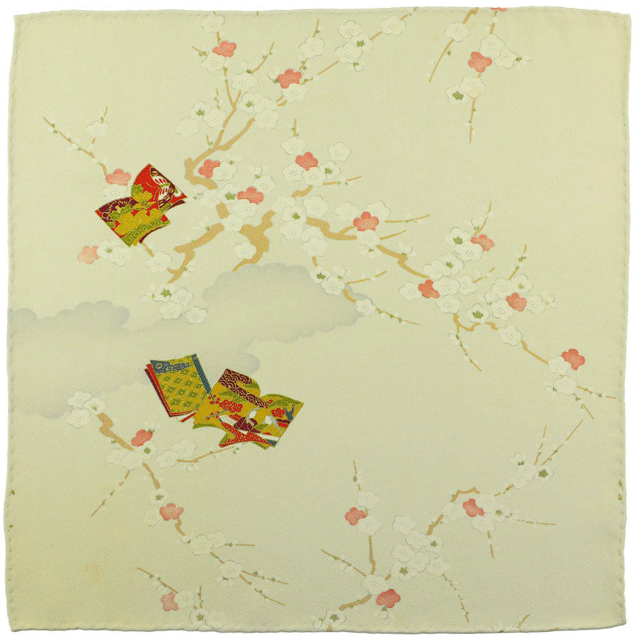 Vintage Kimono Silk Pocket Square Light Green