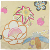 Vintage Kimono Silk Pocket Square Champagne