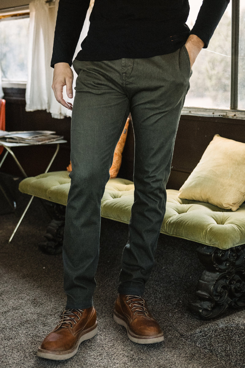 The Axe Slim Denit® Chino - Military Green - 38