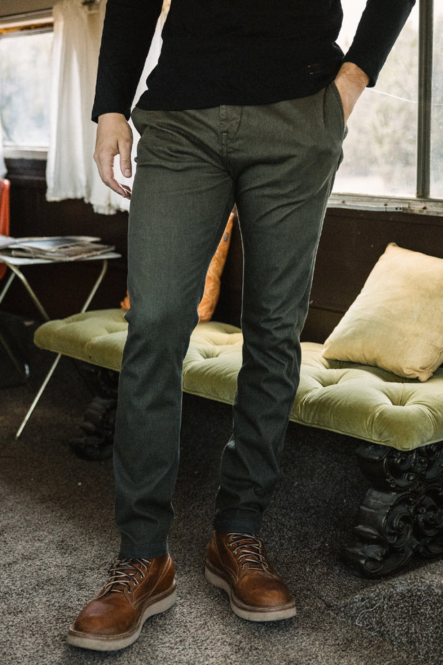 The Axe Slim Denit® Chino - Military Green - 38