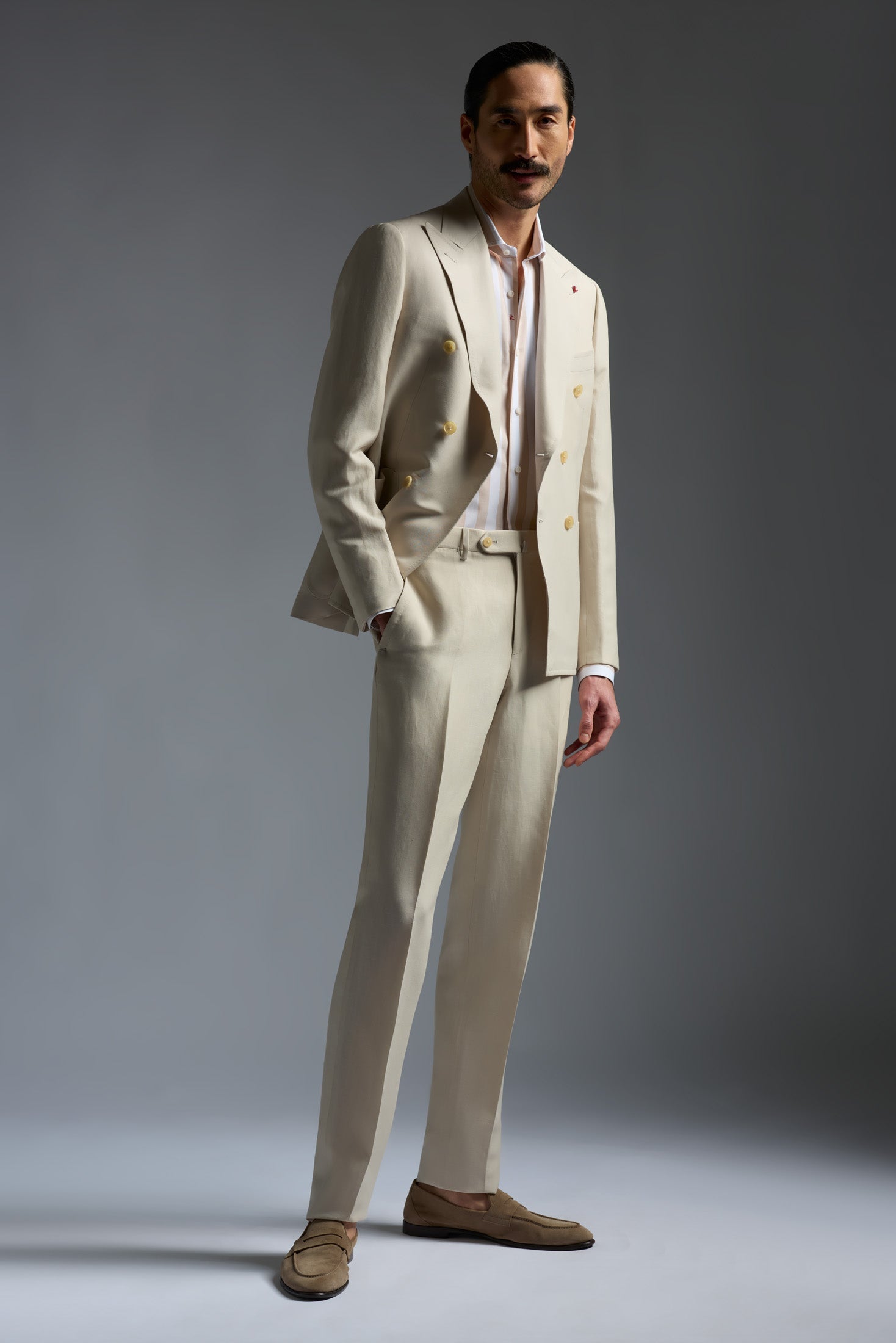 Superlight Wool and Linen Sanità Tailored Pants