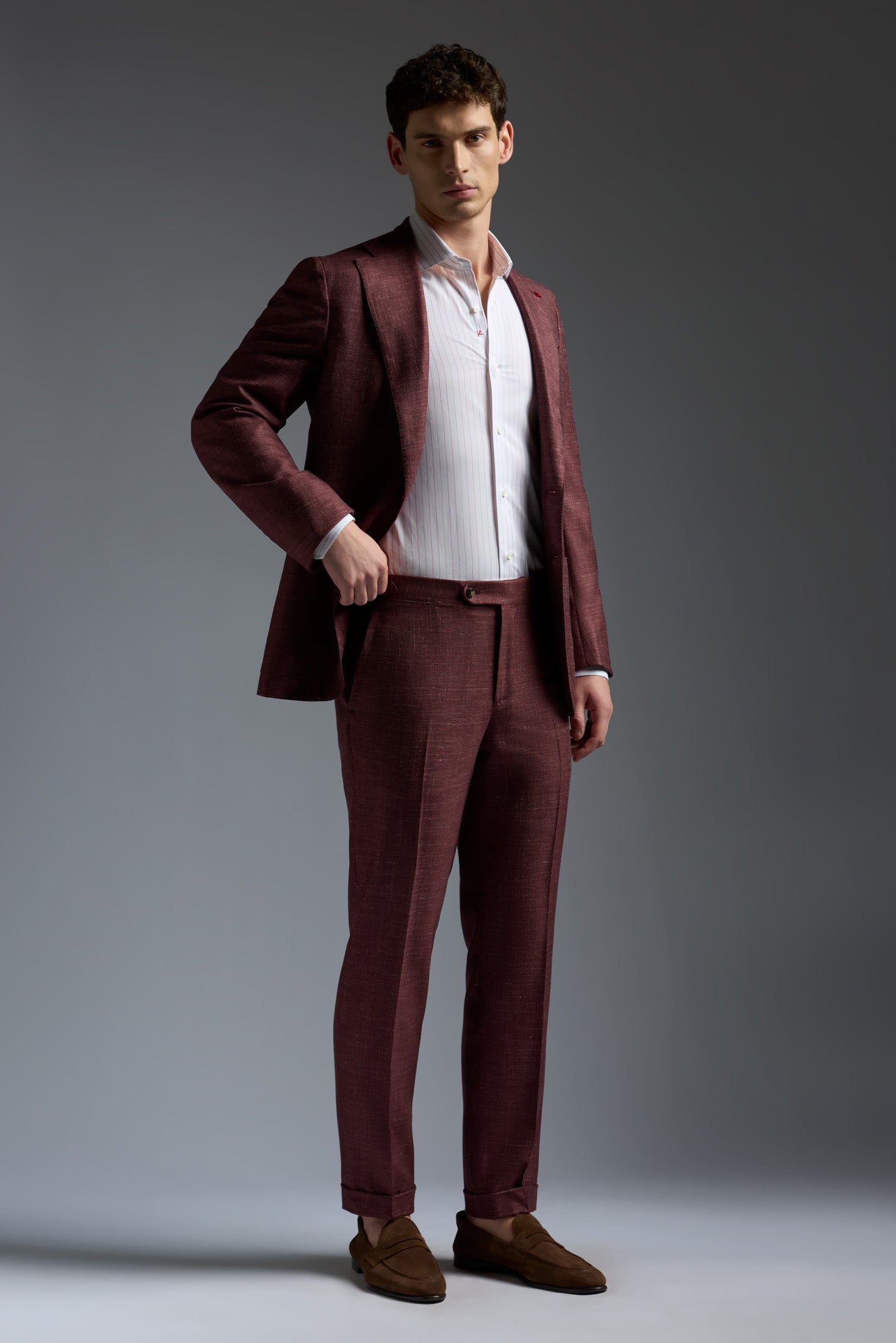 Wool Cashmere Silk And Linen Sanit Tailored Pants
