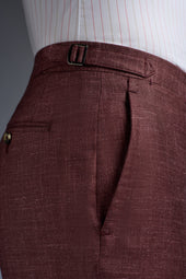 Wool Cashmere Silk And Linen Sanit Tailored Pants