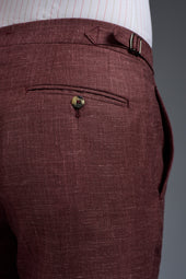 Wool Cashmere Silk And Linen Sanit Tailored Pants