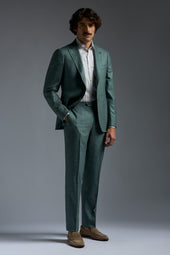 Wool Cashmere Silk And Linen Sanit Tailored Pants