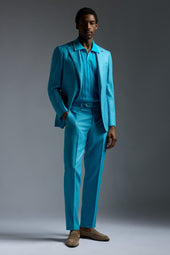Wool Cashmere Silk And Linen Sanit Tailored Pants
