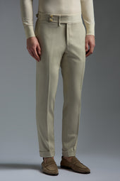 Comfort Denim Effect Wool Silk and Linen Casalnuovo Tailored Pants