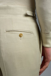 Comfort Denim Effect Wool Silk and Linen Casalnuovo Tailored Pants