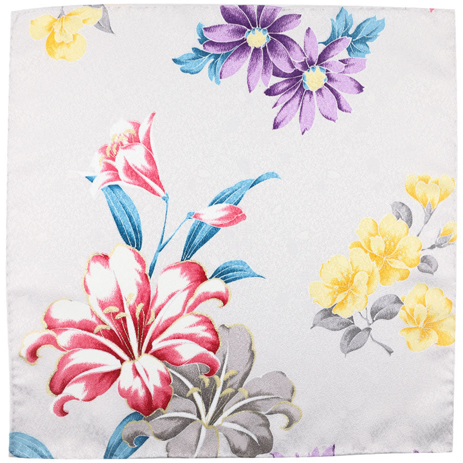 Vintage Kimono Silk Pocket Square Light