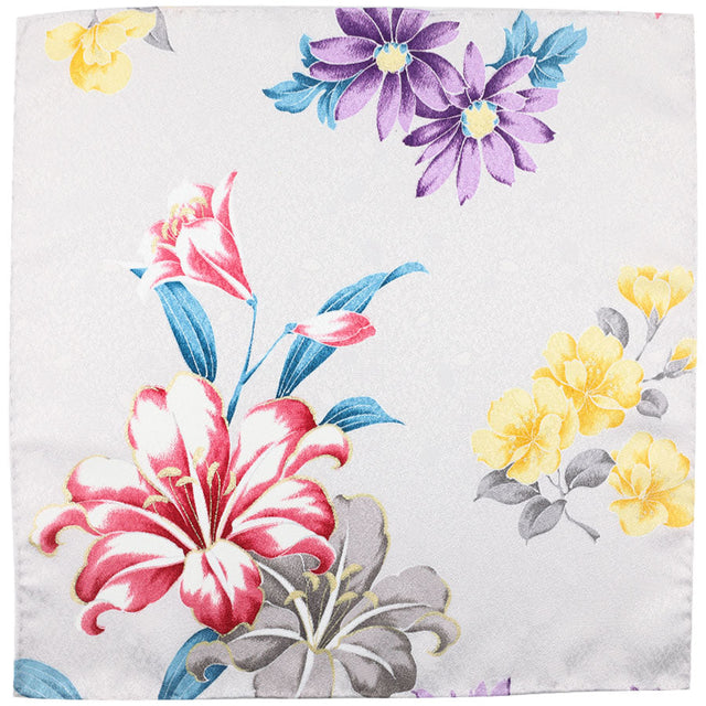 Vintage Kimono Silk Pocket Square - Light Lavender
