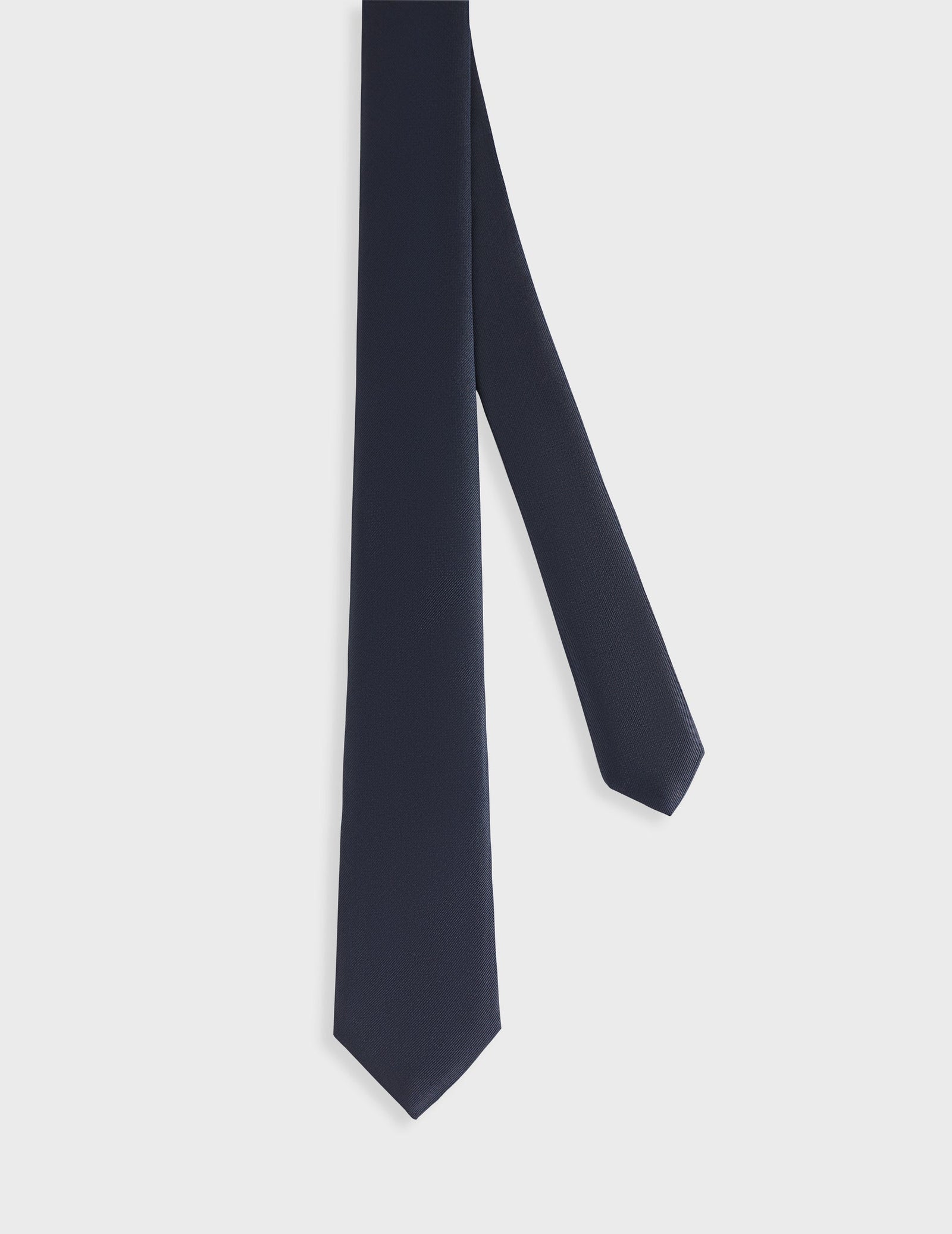 Cravate En Twill De Soie Marine