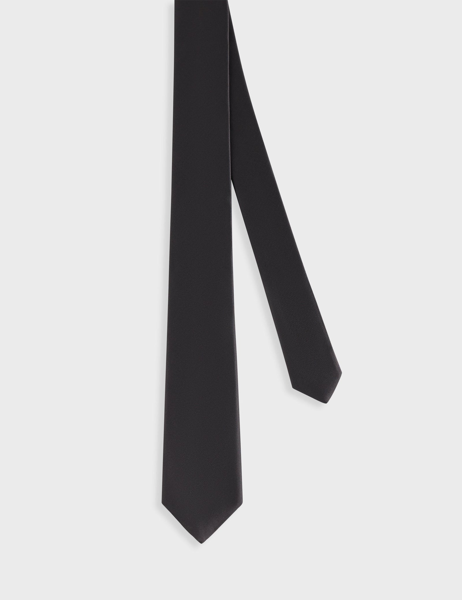 Cravate En Twill De Soie Noire