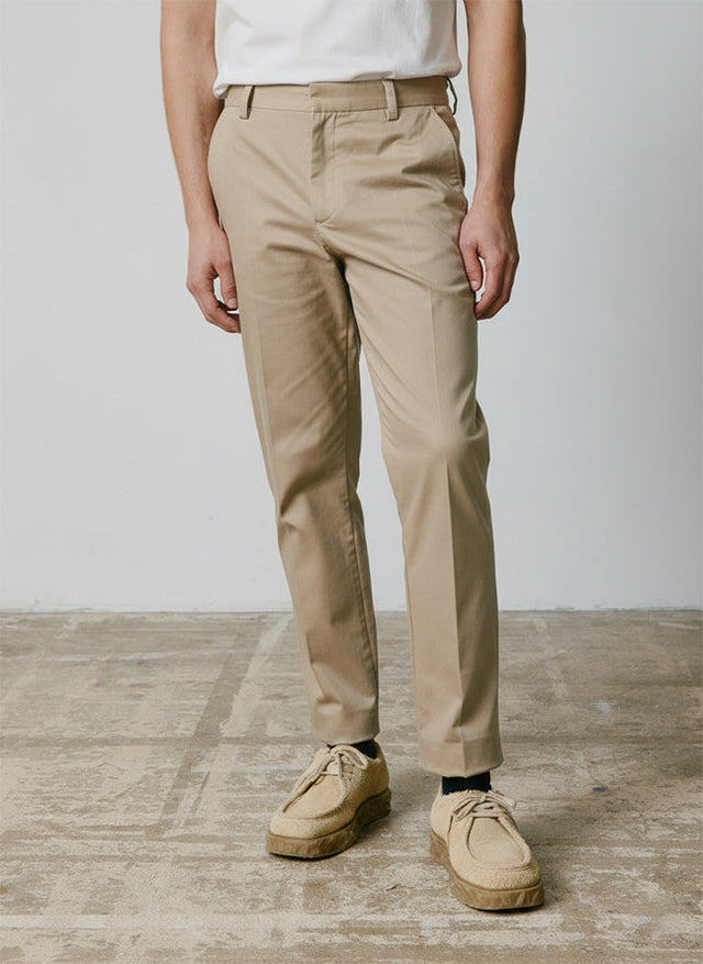 Chino Geofrey en twill de coton beige