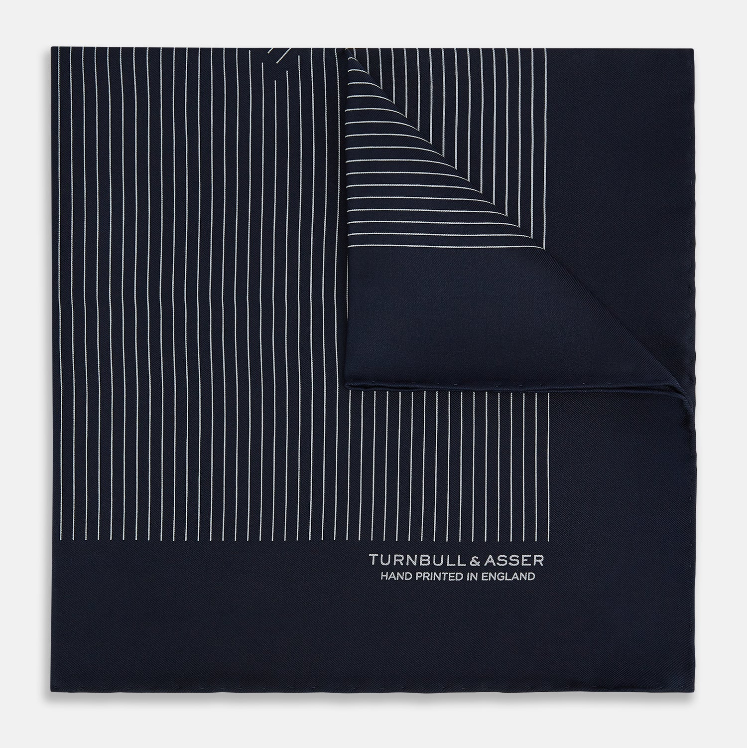 And Grey Stripe Silk Pocket Square