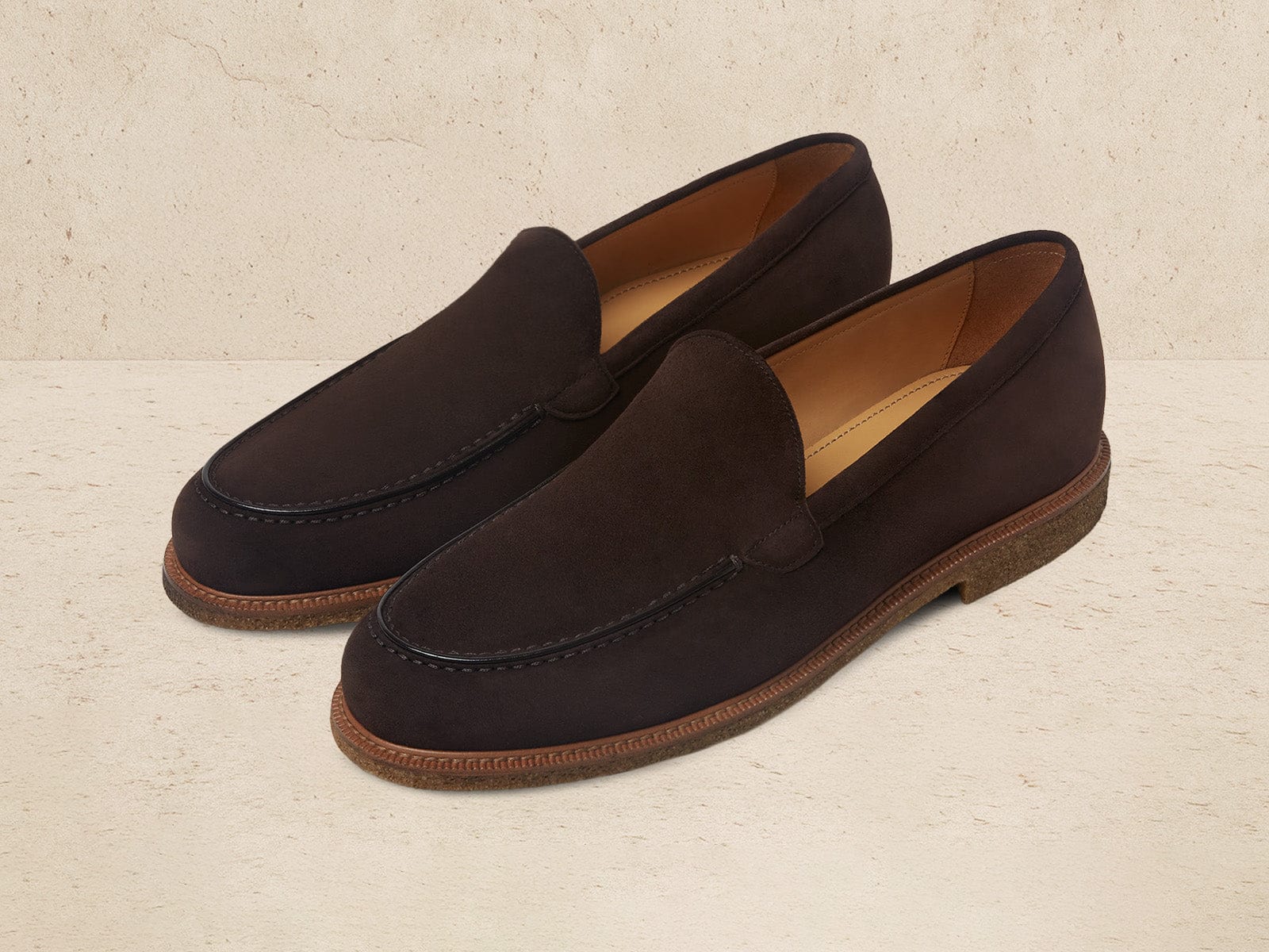 Antibes Loafers In Moka Brown Luxe Suede
