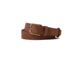 Sagan Belt Gold Buckle in Sandy Grey Nubuck