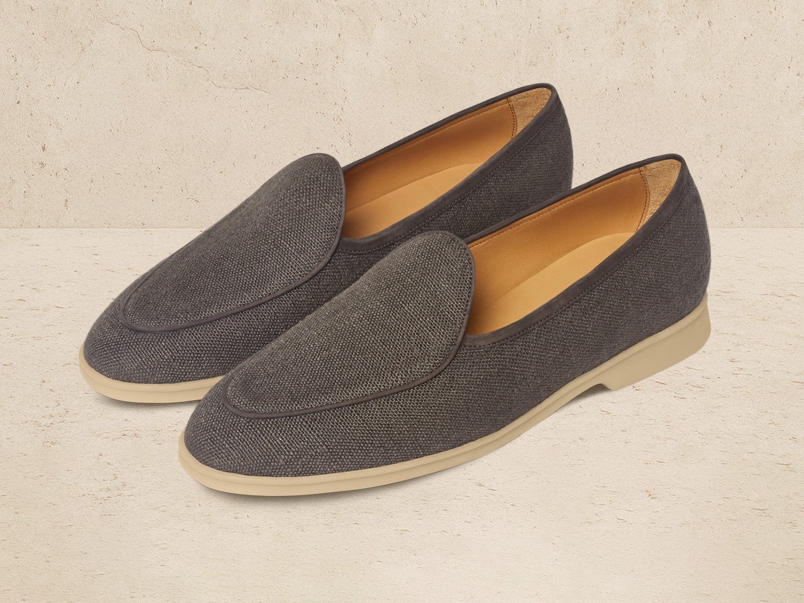 Stride Loafers In Fiji Grey Merlinen With Natural Sole